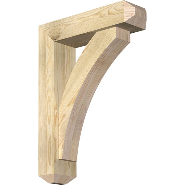 Ekena Millwork Thorton Craftsman Rough Sawn Bracket w/ Offset Brace, Douglas Fir, 6"W x 22"D x 30"H BKT0604X22X30THR04RDF - main